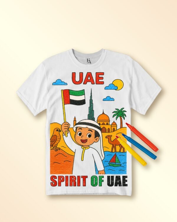 Rifda Colorme Washable Reusable Tshirts National Day Celebration Theme UAE