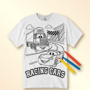 Rifda Colorme Washable Reusable Racing Cars T-shirt