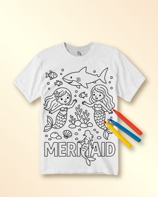 Rifda Colorme Washable Reusable Mermaid Ocean T-shirt